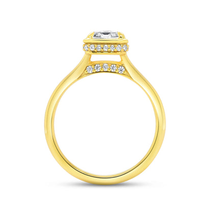 Uneek Alexandria Collection Bezel Engagement Ring