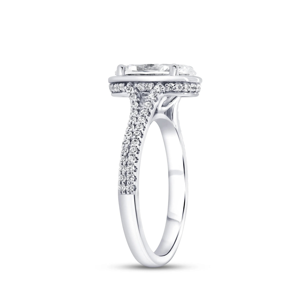 Uneek Alexandria Collection Halo Oval Shaped Engagement Ring