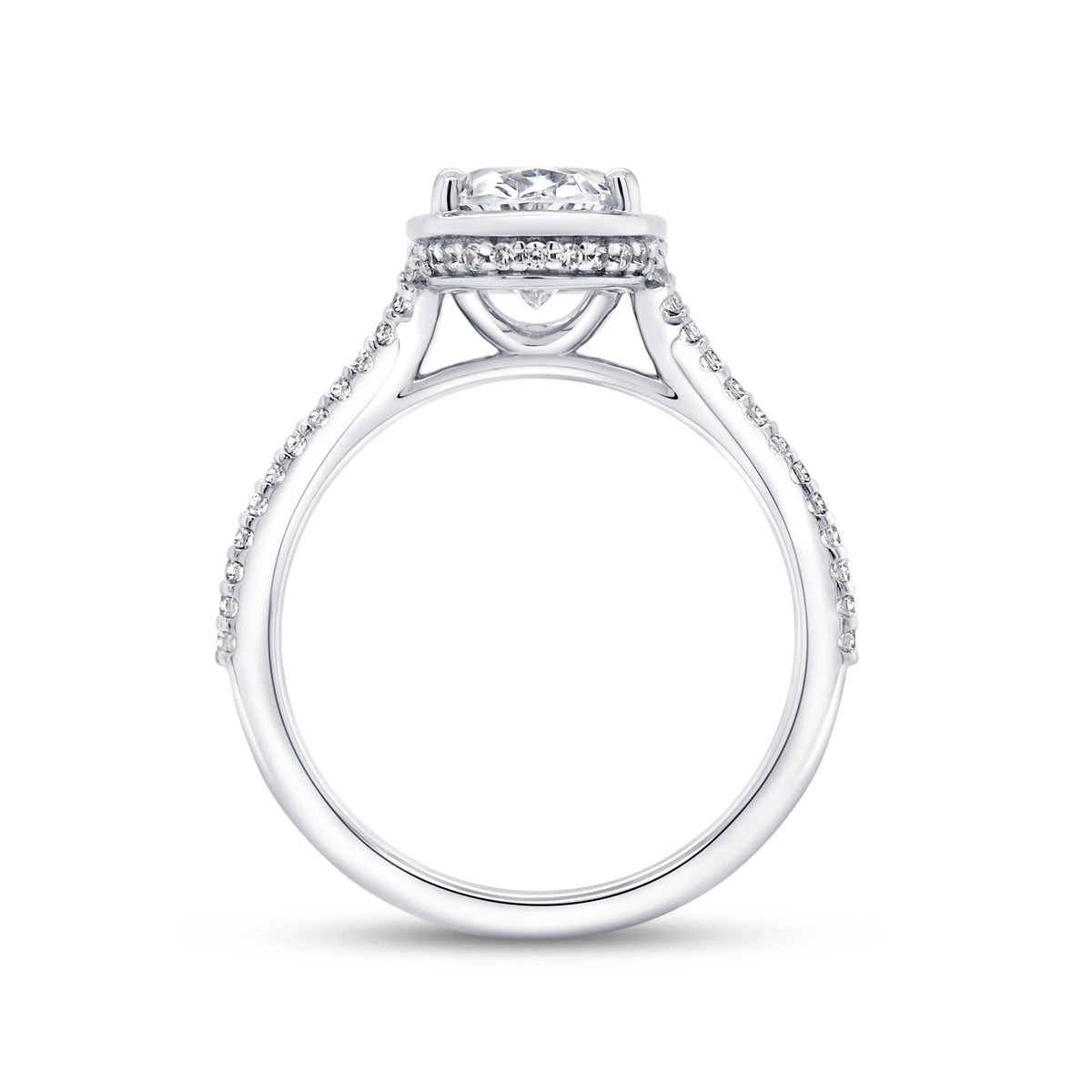 Uneek Alexandria Collection Halo Oval Shaped Engagement Ring