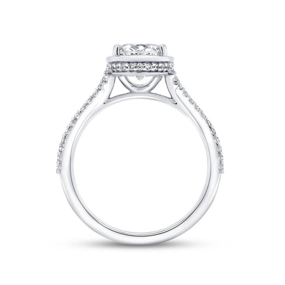 Uneek Alexandria Collection Halo Oval Shaped Engagement Ring