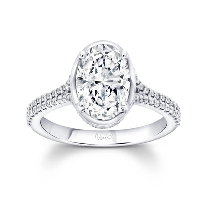 Uneek Alexandria Collection Halo Oval Shaped Engagement Ring
