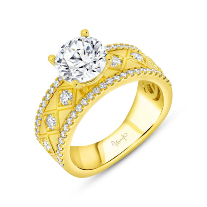 Uneek Alexandria Collection Round Engagement Ring