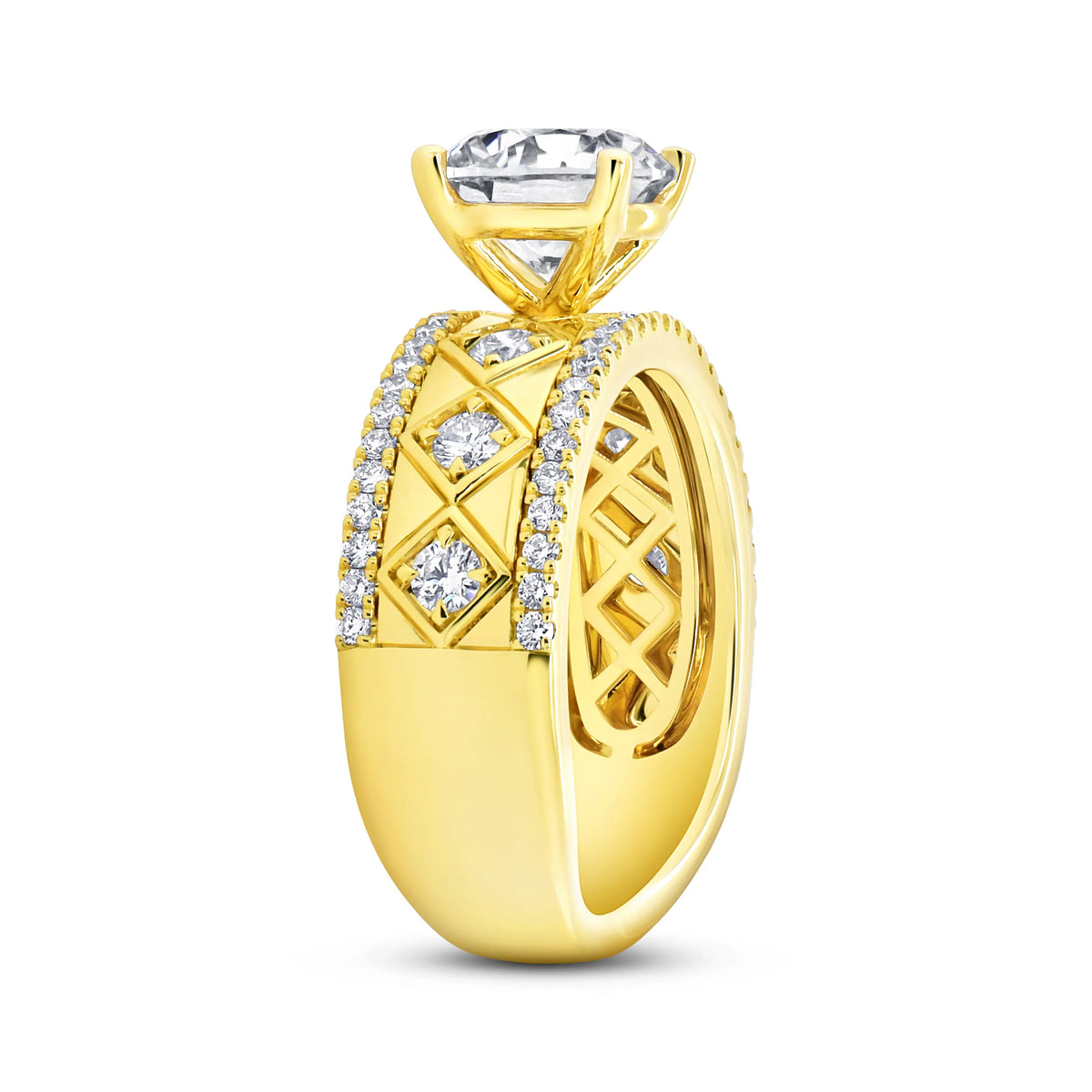 Uneek Alexandria Collection Round Engagement Ring