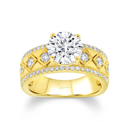 Uneek Alexandria Collection Round Engagement Ring