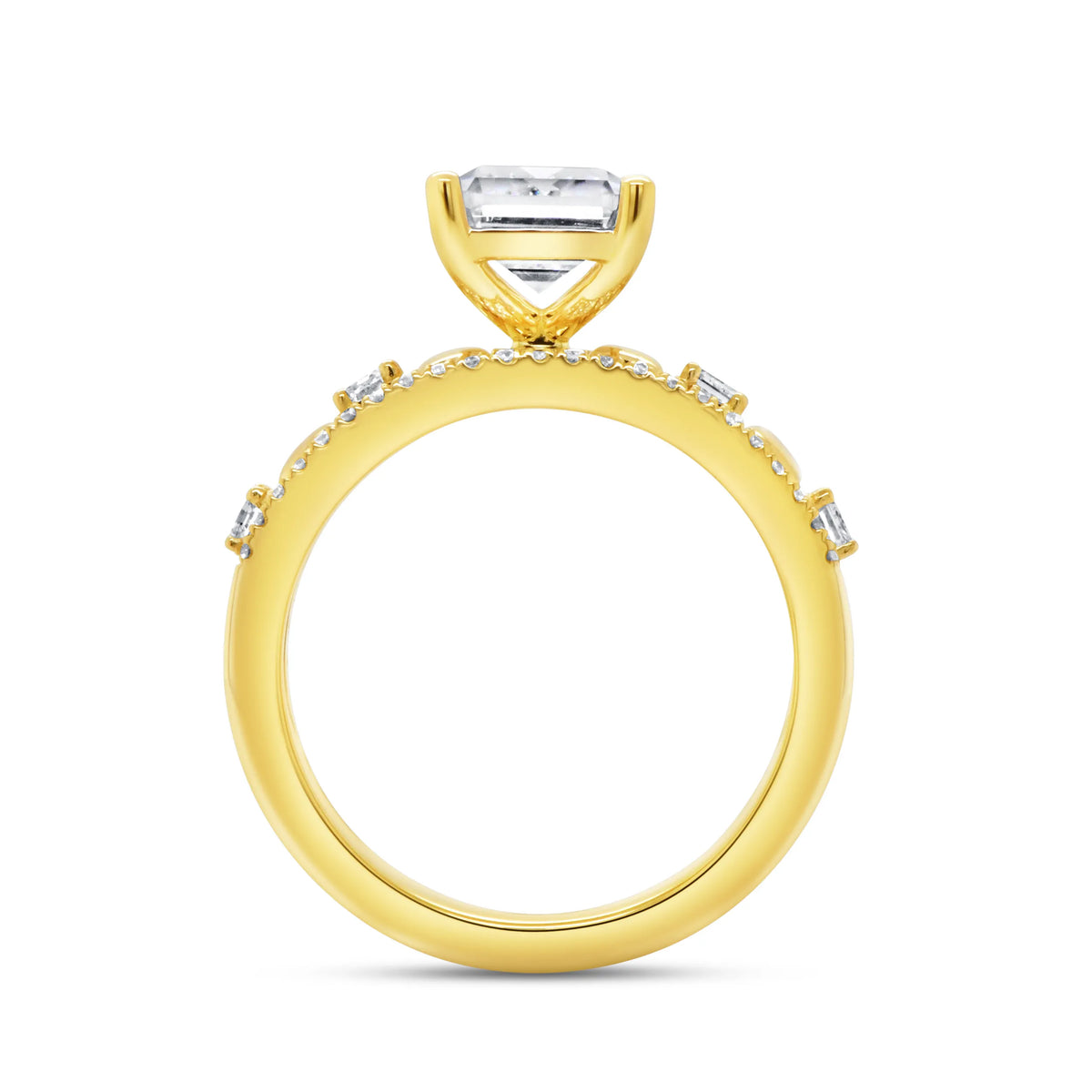Uneek Alexandria Collection Emerald Cut Engagement Ring