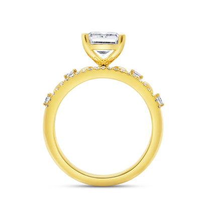 Uneek Alexandria Collection Emerald Cut Engagement Ring