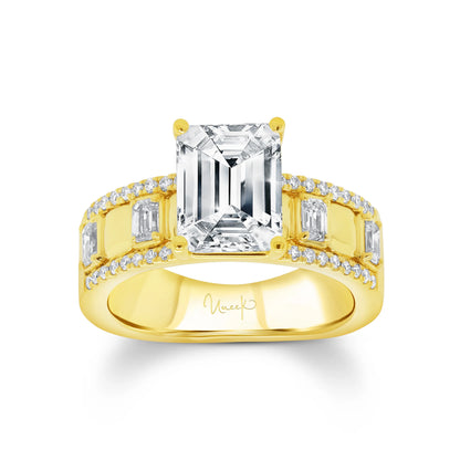 Uneek Alexandria Collection Emerald Cut Engagement Ring