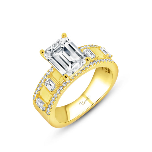 Uneek Alexandria Collection Emerald Cut Engagement Ring