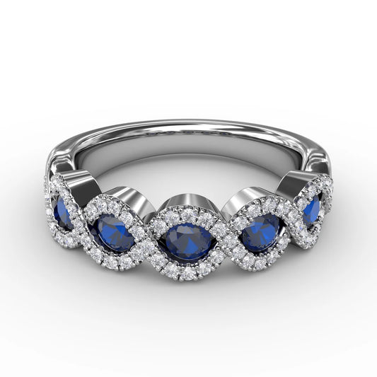 Hold Me Close Sapphire and  Twist Ring