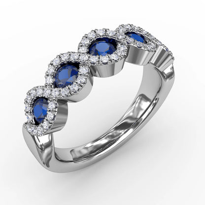 Hold Me Close Sapphire and  Twist Ring