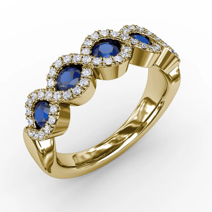 Hold Me Close Sapphire and  Twist Ring