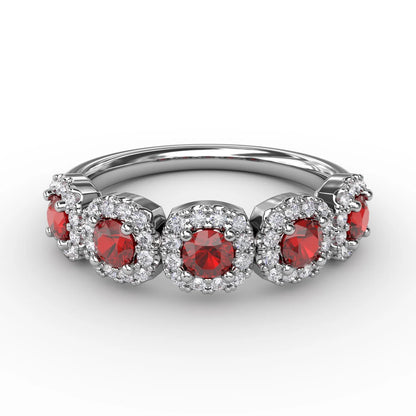 Blossoming Love Ruby and  Ring