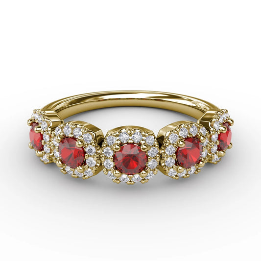 Blossoming Love Ruby and  Ring