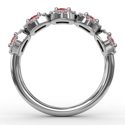 Blossoming Love Ruby and  Ring