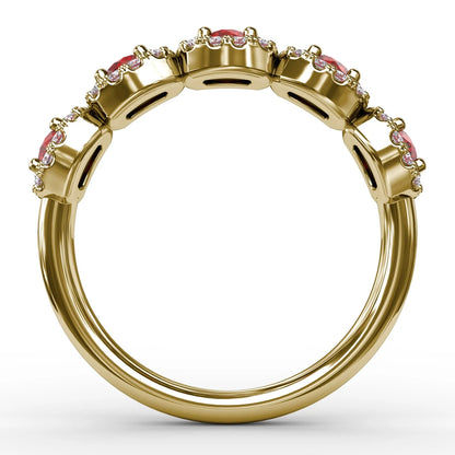 Blossoming Love Ruby and  Ring