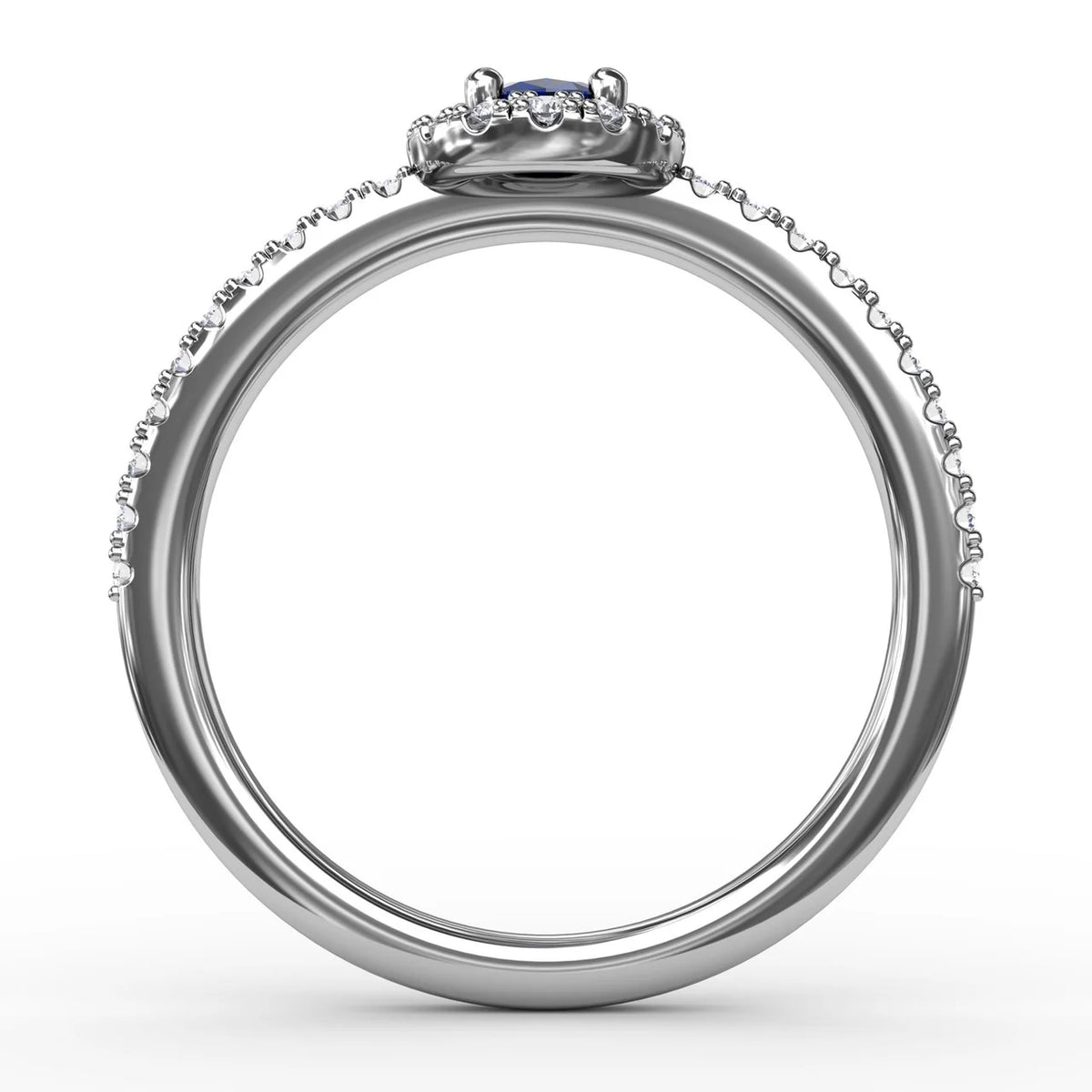 Classic Halo Sapphire and  Ring