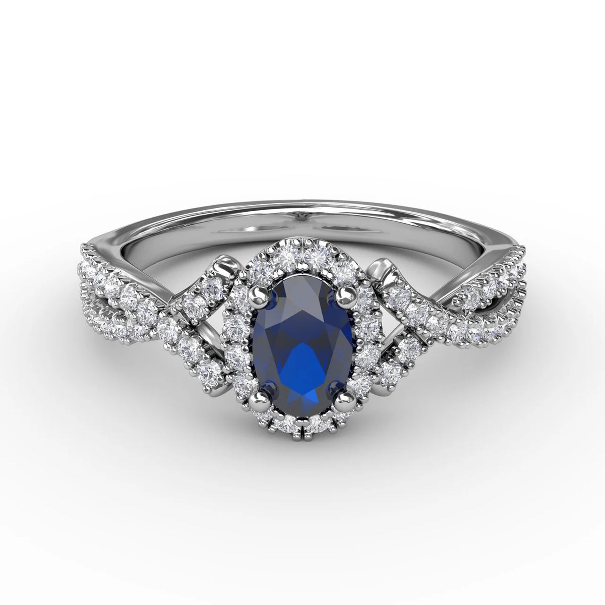 Swirls of Love Sapphire and  Twist Ring