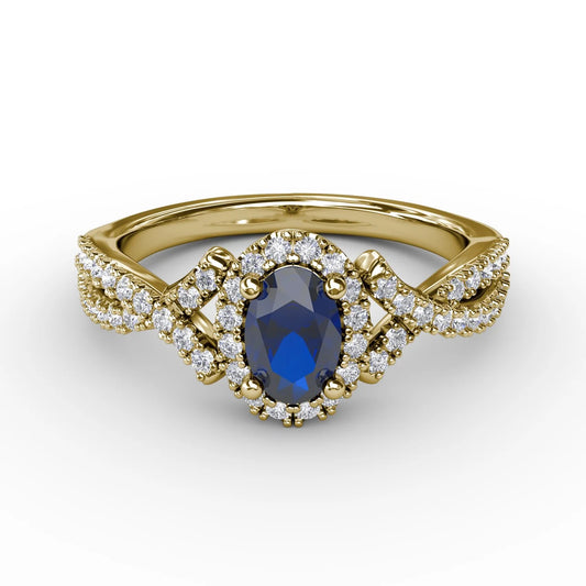 Swirls of Love Sapphire and  Twist Ring