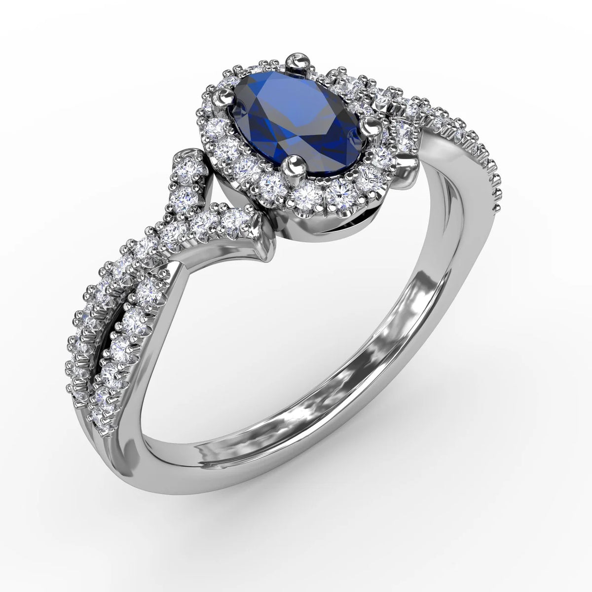 Swirls of Love Sapphire and  Twist Ring