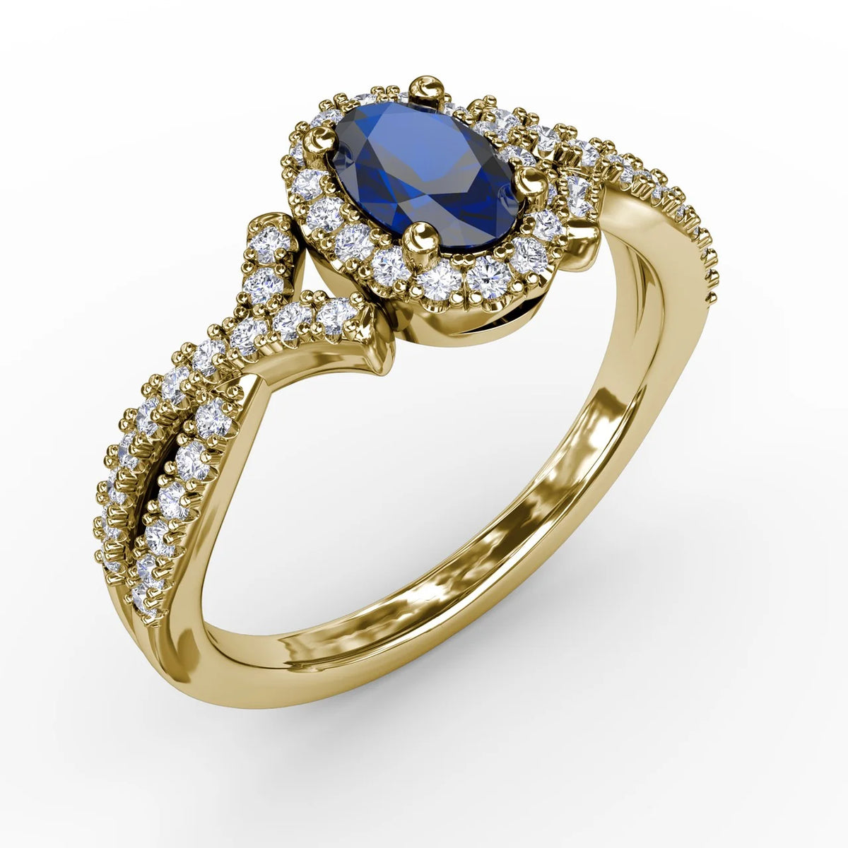 Swirls of Love Sapphire and  Twist Ring