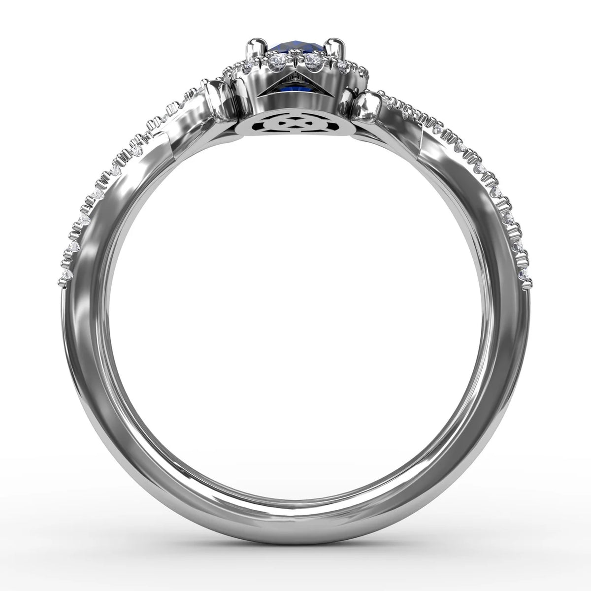 Swirls of Love Sapphire and  Twist Ring