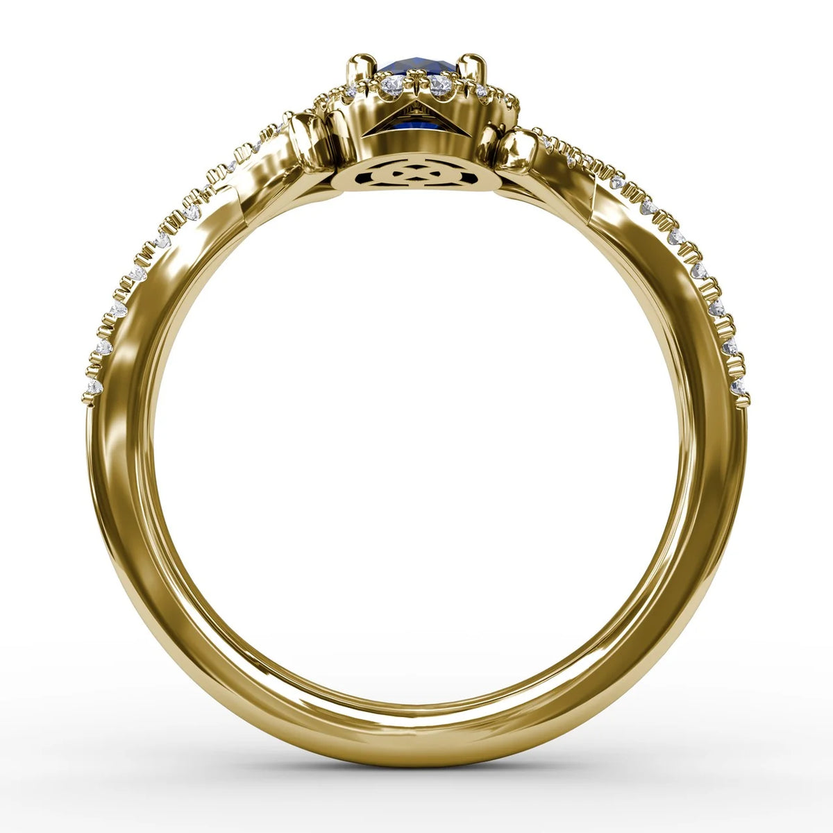 Swirls of Love Sapphire and  Twist Ring
