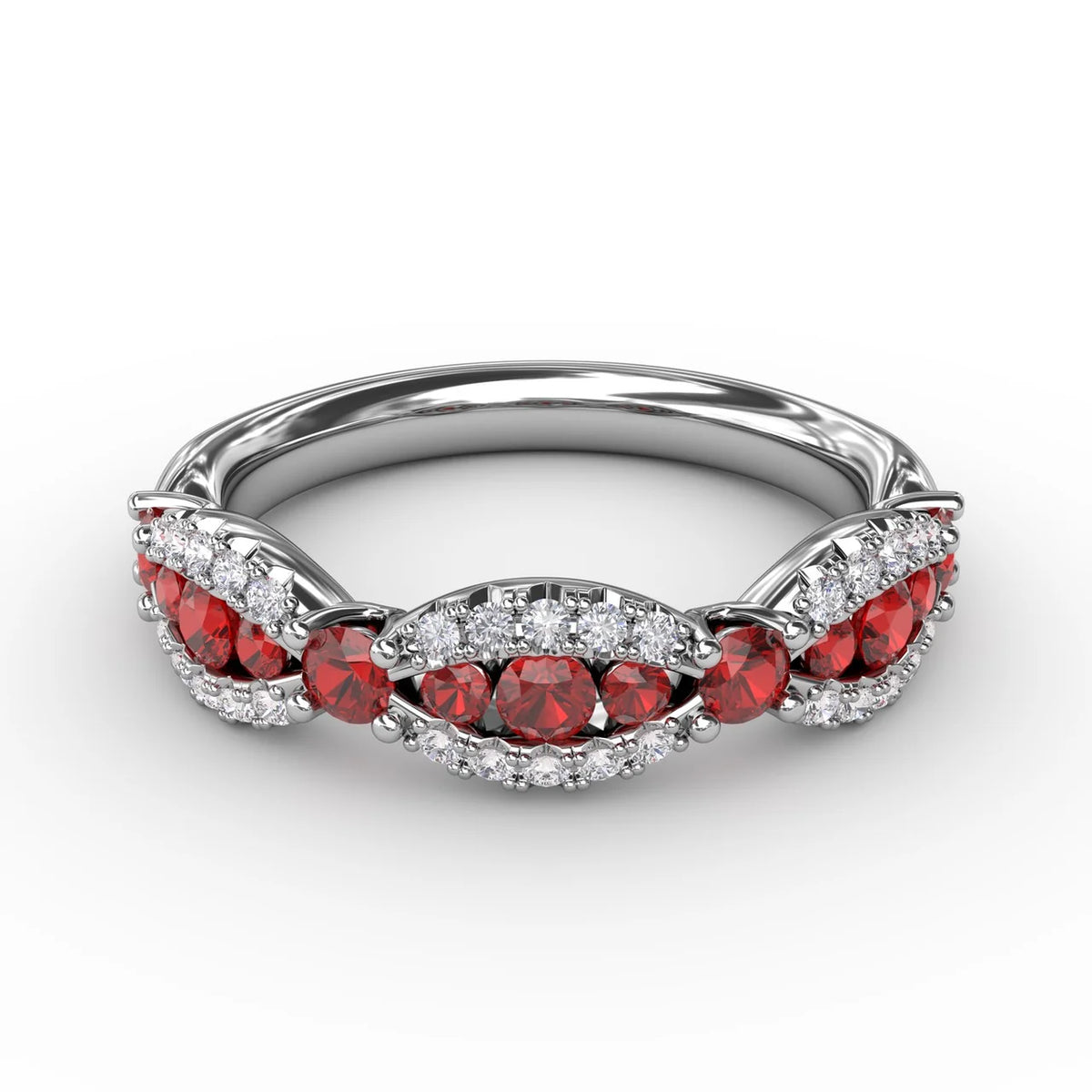 Ruby and  Scalloped Ring