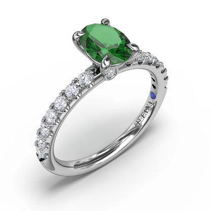 Striking Solitaire Emerald And  Ring