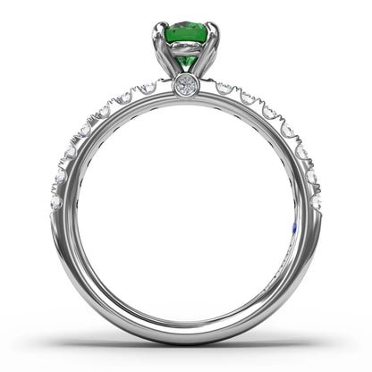 Striking Solitaire Emerald And  Ring
