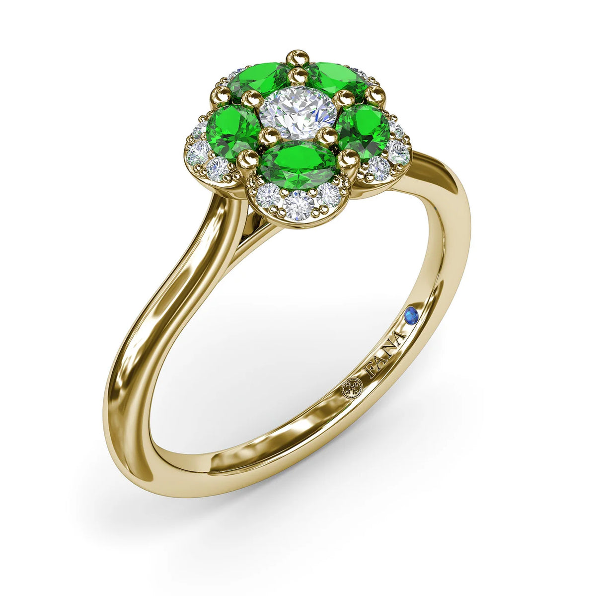 Floral Emerald and  Ring