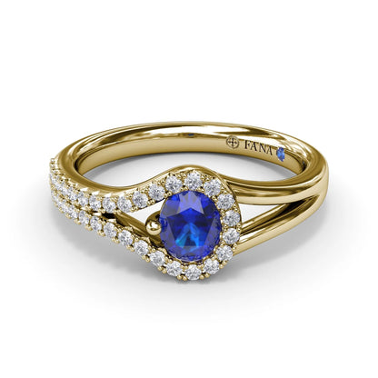 Split Sapphire and  Wrap Ring