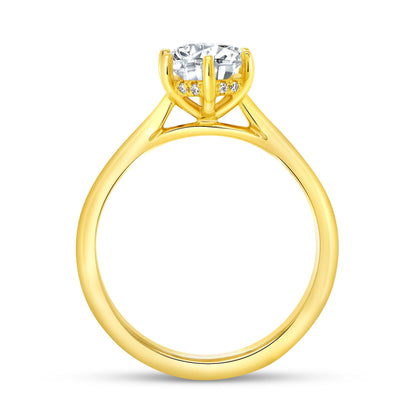 Uneek Timeless Collection Solitaire Round Engagement Ring