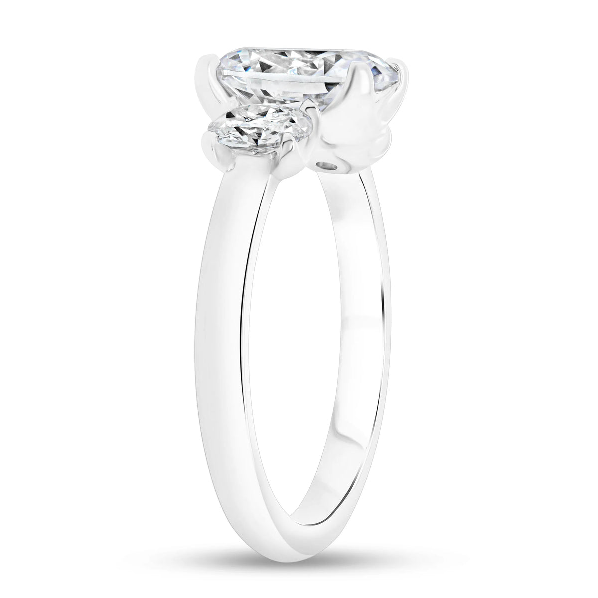 Uneek Alexandria Collection Three-Stone Oval Shaped Engagement Ring