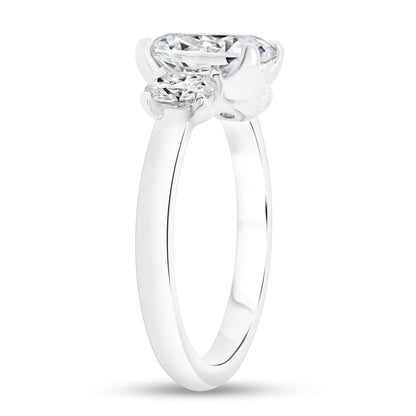 Uneek Alexandria Collection Three-Stone Oval Shaped Engagement Ring