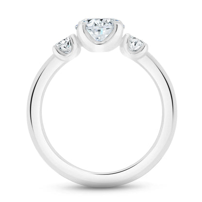 Uneek Alexandria Collection Three-Stone Oval Shaped Engagement Ring