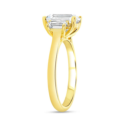 Uneek Alexandria Collection Three-Stone Engagement Ring