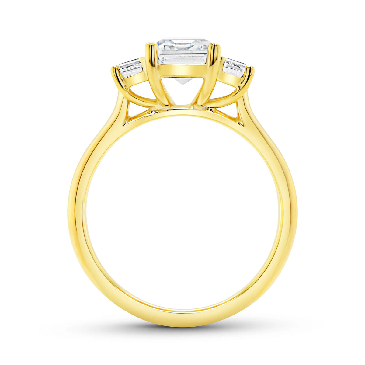 Uneek Alexandria Collection Three-Stone Engagement Ring