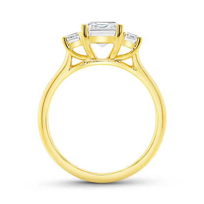 Uneek Alexandria Collection Three-Stone Engagement Ring