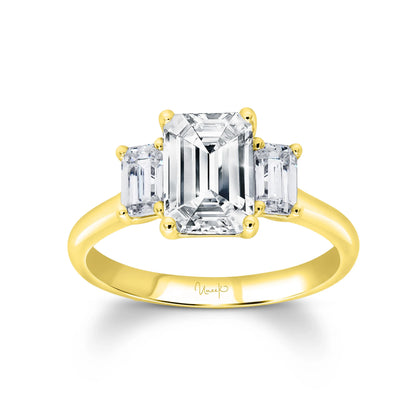 Uneek Alexandria Collection Three-Stone Engagement Ring