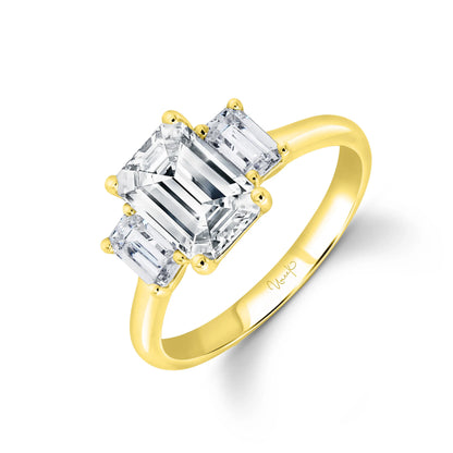 Uneek Alexandria Collection Three-Stone Engagement Ring
