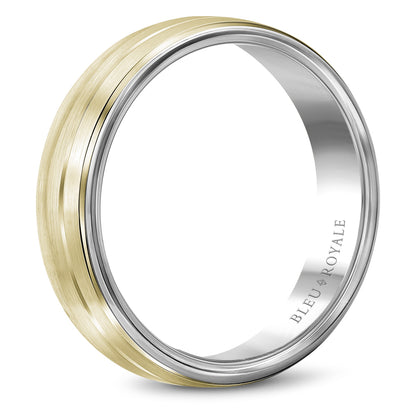 5.50mm Bleu Royale Wedding Band in Y&W Gold