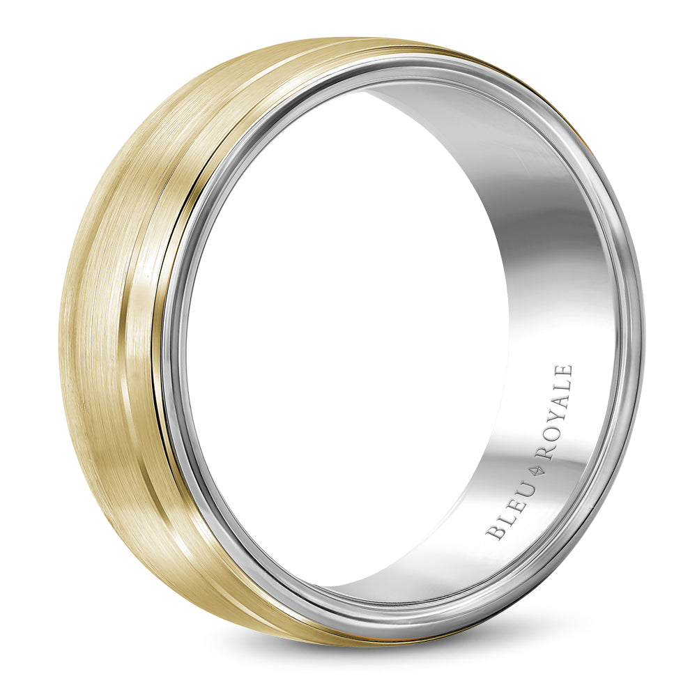 6.00mm Bleu Royale Wedding Band in Y&W Gold