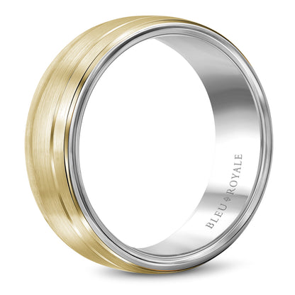 6.00mm Bleu Royale Wedding Band in Y&W Gold