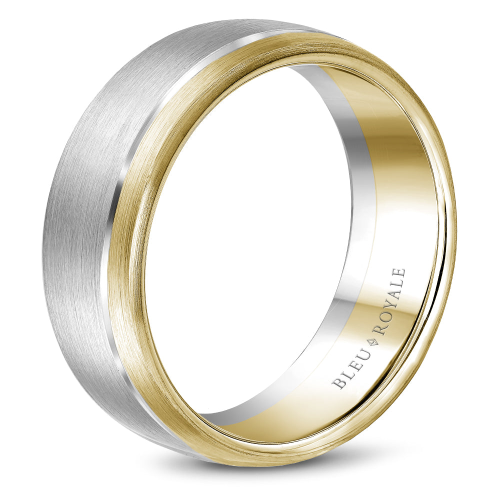 8.50mm Bleu Royale Wedding Band in W&Y Gold