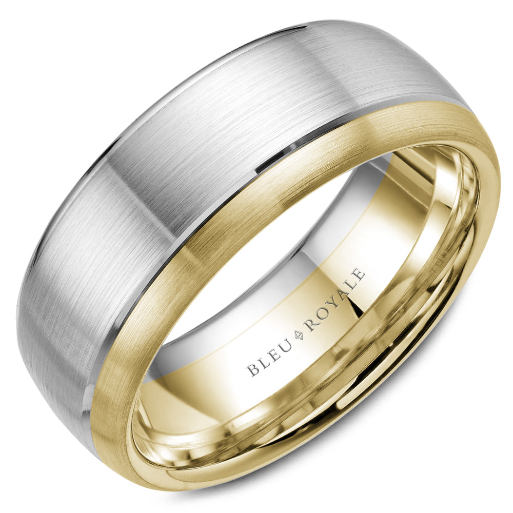 8.50mm Bleu Royale Wedding Band in W&Y Gold