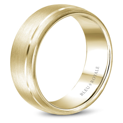 8.50mm Bleu Royale Wedding Band in Yellow Gold