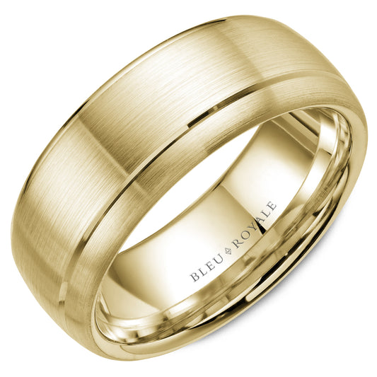 8.50mm Bleu Royale Wedding Band in Yellow Gold