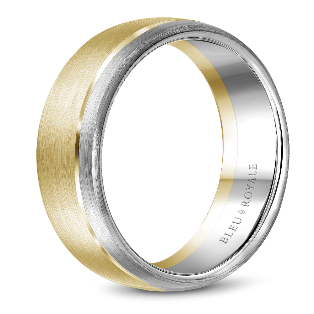 8.50mm Bleu Royale Wedding Band in Y&W Gold