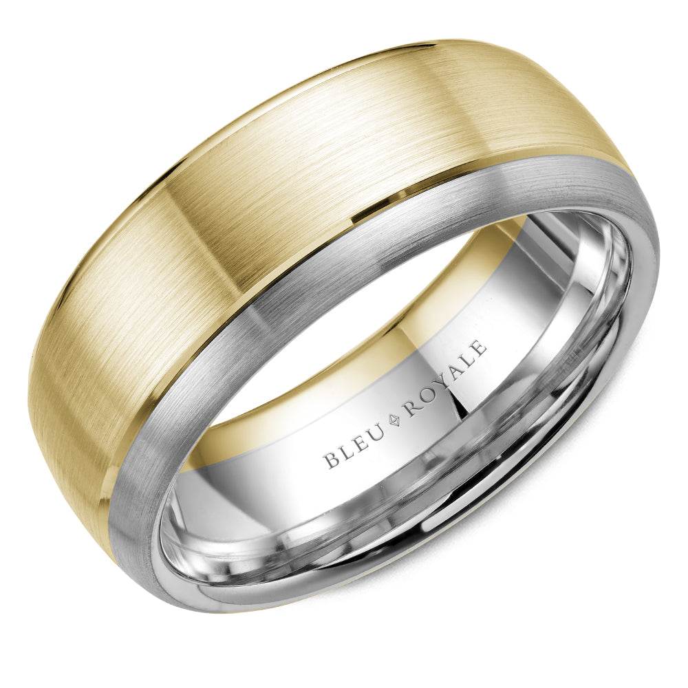 8.50mm Bleu Royale Wedding Band in Y&W Gold