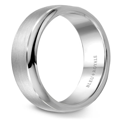 7.50mm Bleu Royale Wedding Band in White Gold